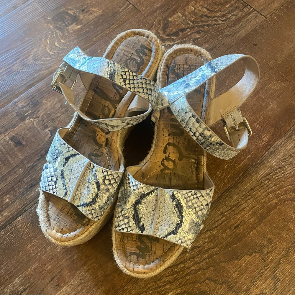 Sam Edelman snake-print espadrilles wedges